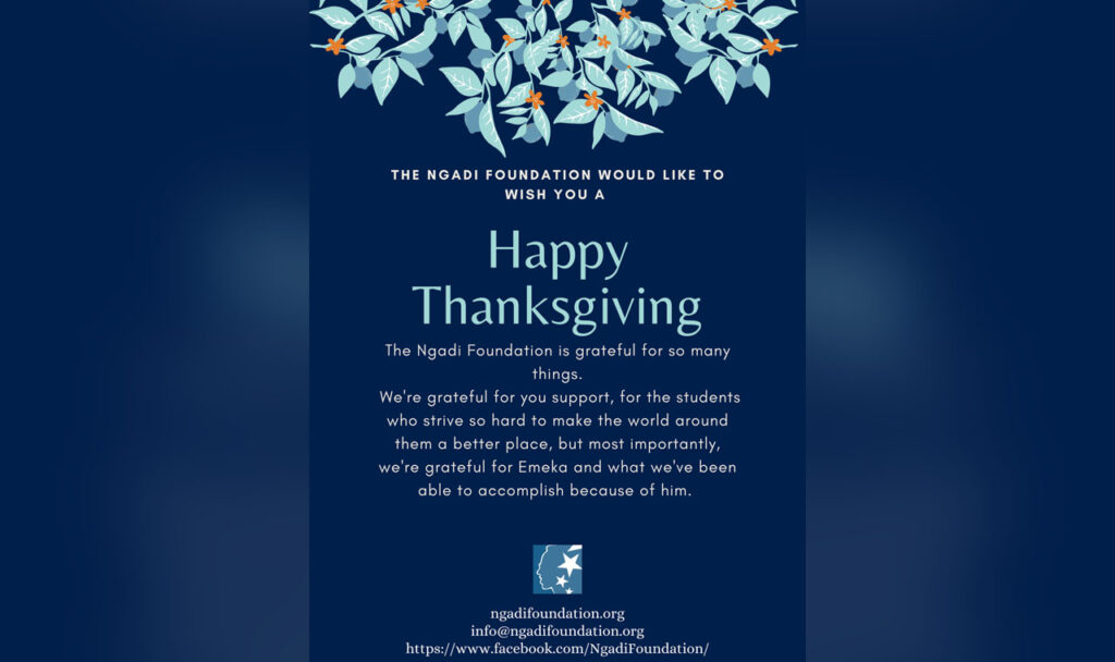 Happy Thanksgiving 2021 from the Ngadi Foundation